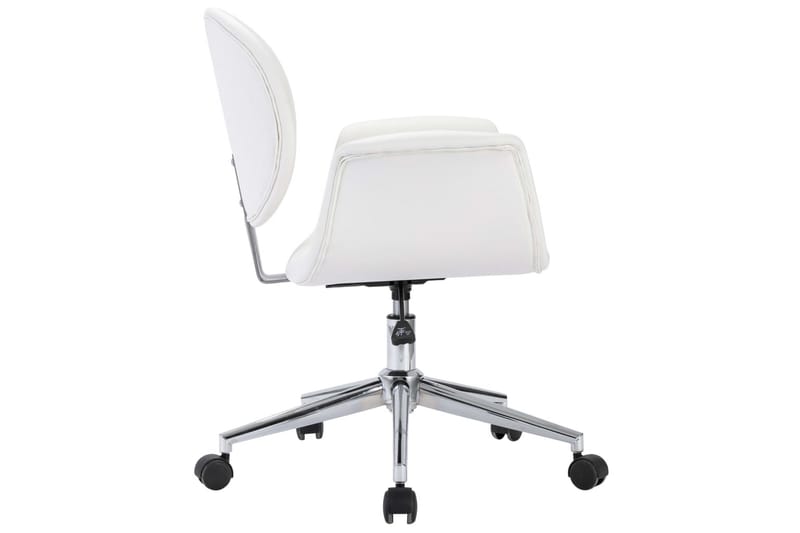 Drejelige Spisebordsstole 2 Stk. Kunstlæder Hvid - Spisebordsstole & køkkenstole - Armstole