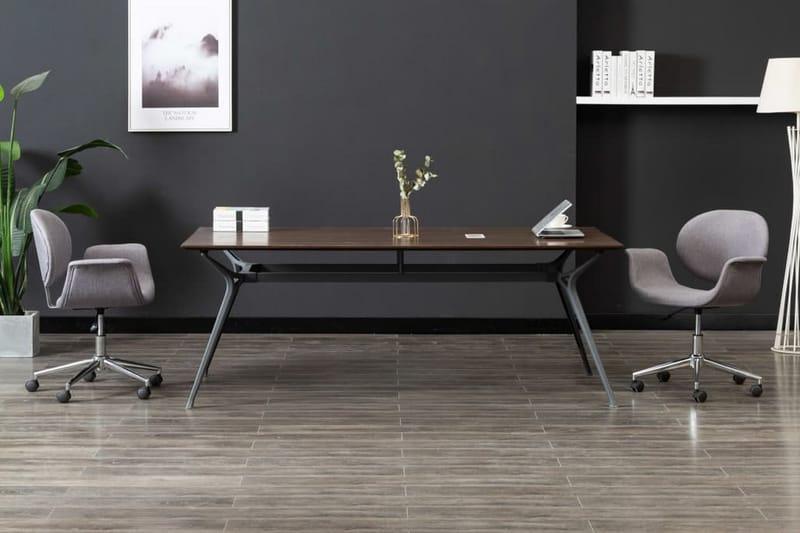 Drejelige Spisebordsstole 2 Stk. Stof Grå - Spisebordsstole & køkkenstole - Armstole