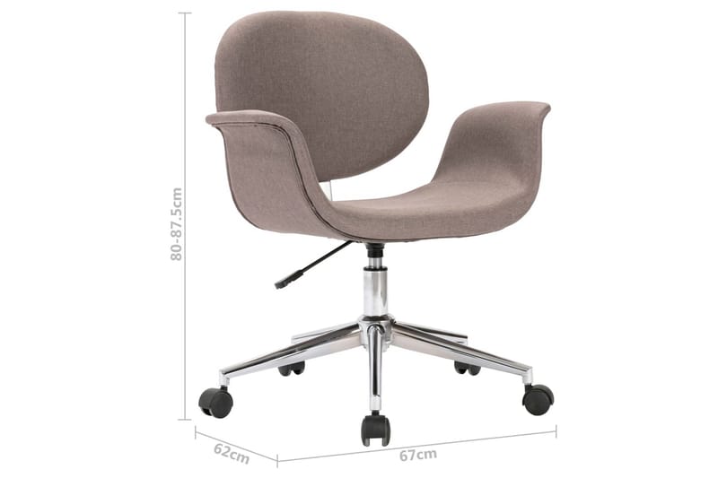 Drejelige Spisebordsstole 2 Stk. Stof Gråbrun - Spisebordsstole & køkkenstole - Armstole