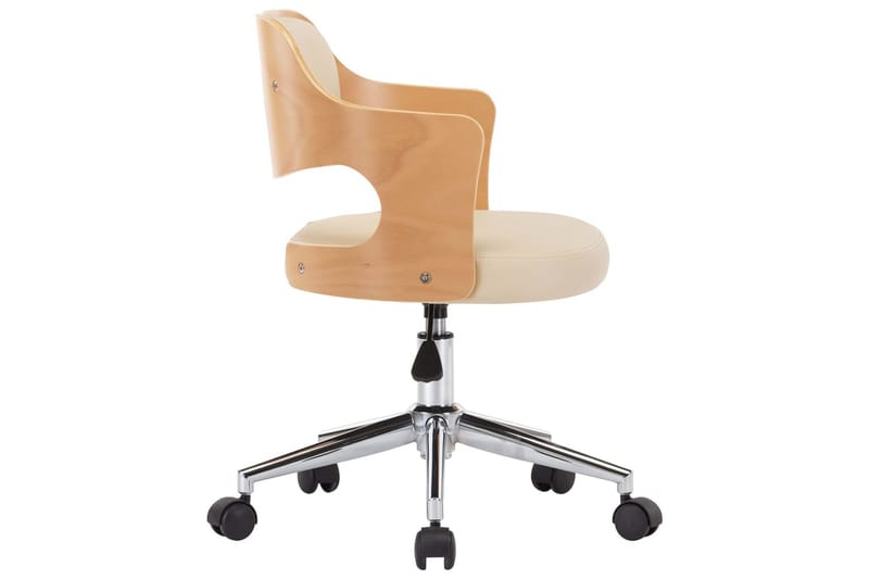 Drejelige Spisebordsstole 4 Stk. Böjet Træ & Kunstlæder Crem - Spisebordsstole & køkkenstole - Armstole