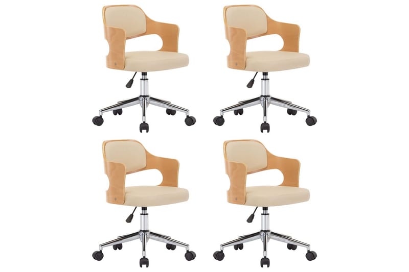 Drejelige Spisebordsstole 4 Stk. Böjet Træ & Kunstlæder Crem - Spisebordsstole & køkkenstole - Armstole