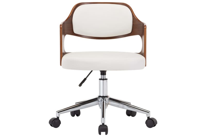 Drejelige Spisebordsstole 4 Stk. Böjet Træ & Kunstlæder Hvid - Spisebordsstole & køkkenstole - Armstole