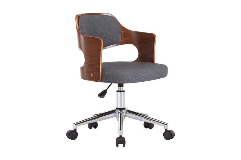 Drejelige Spisebordsstole 4 Stk. Böjet Træ Og Stof Grå - Spisebordsstole & køkkenstole - Armstole