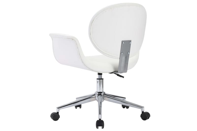 Drejelige Spisebordsstole 4 Stk. Kunstlæder Hvid - Spisebordsstole & køkkenstole - Armstole