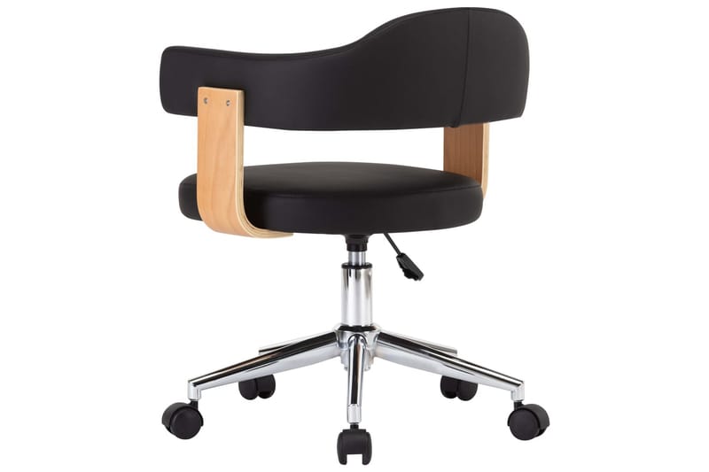 Drejelige Spisebordsstole 4 Stk. Kunstlæder Sort - Spisebordsstole & køkkenstole - Armstole