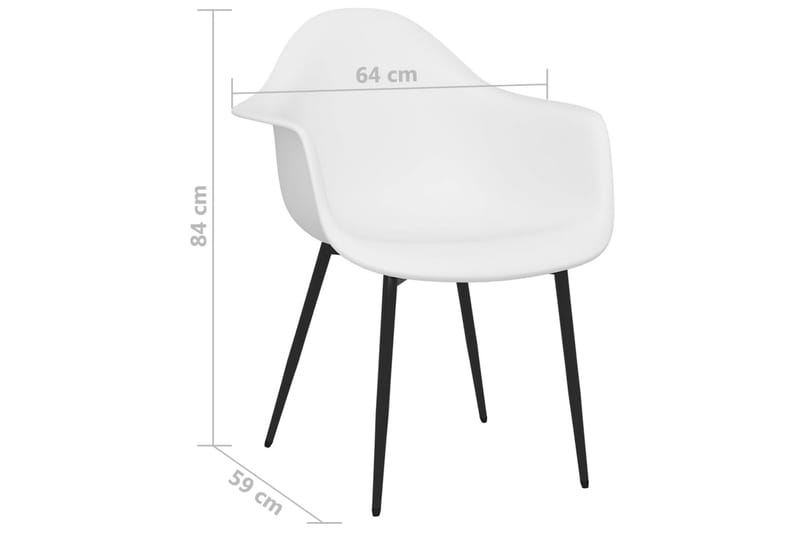 drejelige spisebordsstole 4 stk. PP hvid - Hvid - Spisebordsstole & køkkenstole - Armstole