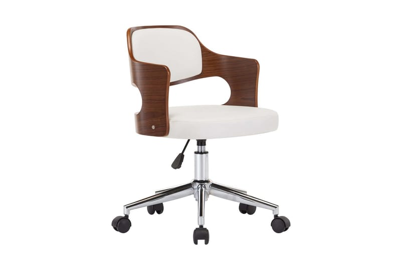 Drejelige Spisebordsstole 6 Stk. Böjet Træ & Kunstlæder Hvid - Spisebordsstole & køkkenstole - Armstole