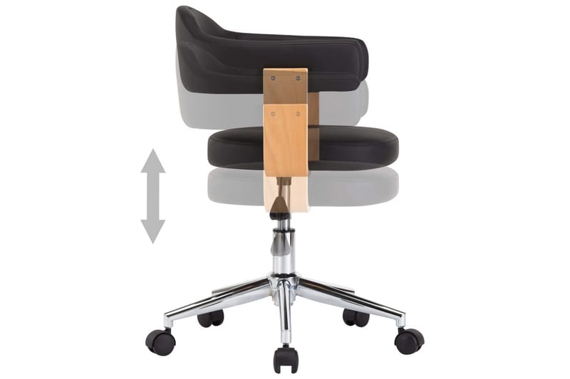 Drejelige Spisebordsstole 6 Stk. Kunstlæder Sort - Spisebordsstole & køkkenstole - Armstole