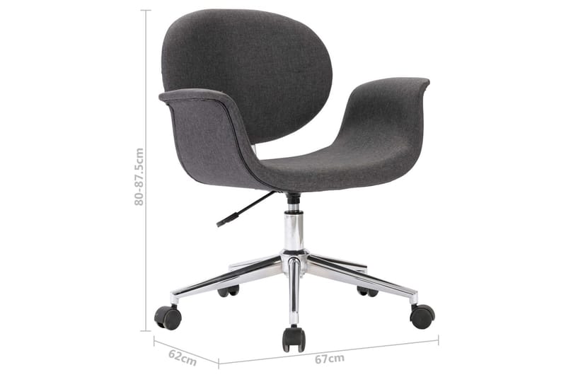 Drejelige Spisebordsstole 6 Stk. Stof Grå - Spisebordsstole & køkkenstole - Armstole