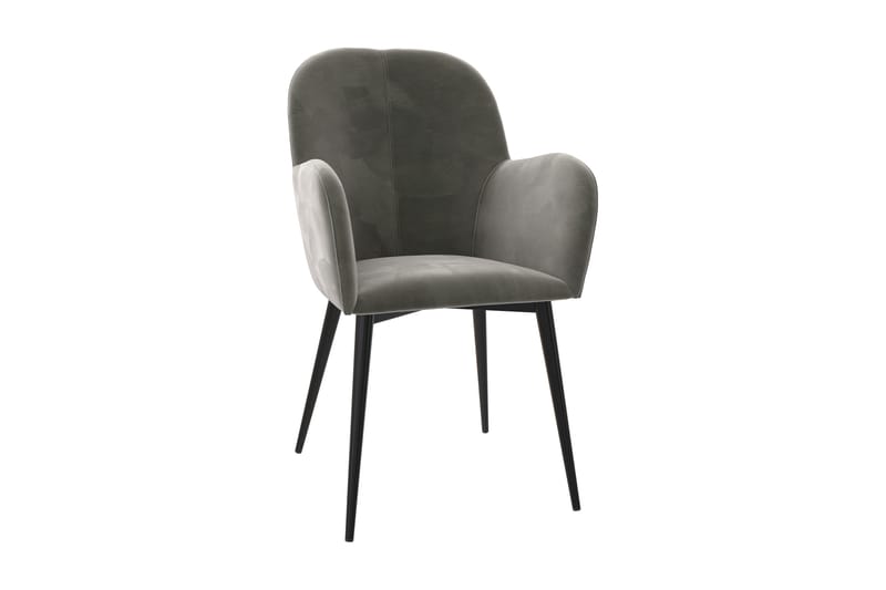 Fitz Armstol Grå/Velour - Dorel Home - Spisebordsstole & køkkenstole - Armstole
