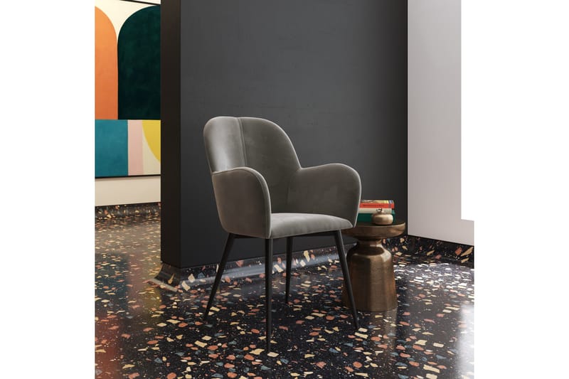 Fitz Armstol Grå/Velour - Dorel Home - Møbler - Stole & lænestole - Armstole