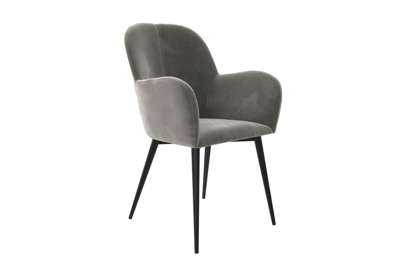 Fitz Armstol Grå/Velour - Dorel Home - Møbler - Stole & lænestole - Armstole