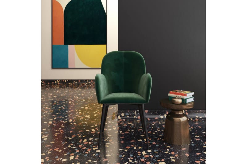 Fitz Armstol Grøn/Velour - Dorel Home - Møbler - Stole & lænestole - Armstole