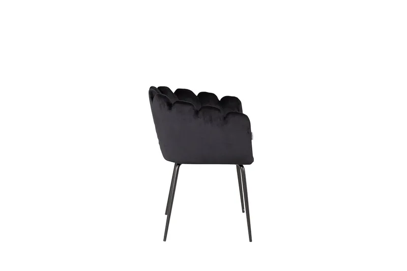 Limhamn Spisebordsstol i Fløjl med Metalfinish - Sort - Møbler - Stole & lænestole - Armstole