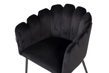 Limhamn Spisebordsstol i Fløjl med Metalfinish - Sort - Møbler - Stole & lænestole - Armstole
