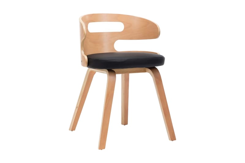 spisebordsstol 2 stk. bøjet træ og kunstlæder sort - Spisebordsstole & k�økkenstole - Armstole