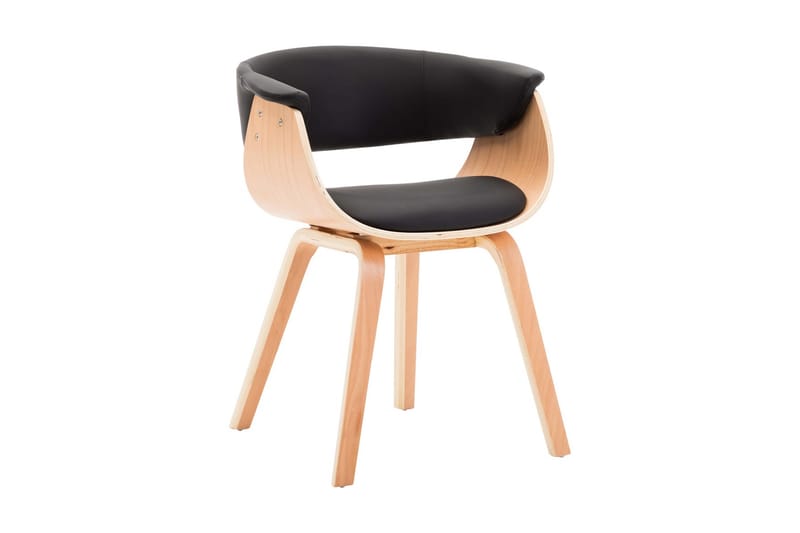 spisebordsstol 2 stk.bøjet træ og  kunstlæder sort - Sort - Spisebordsstole & køkkenstole - Armstole