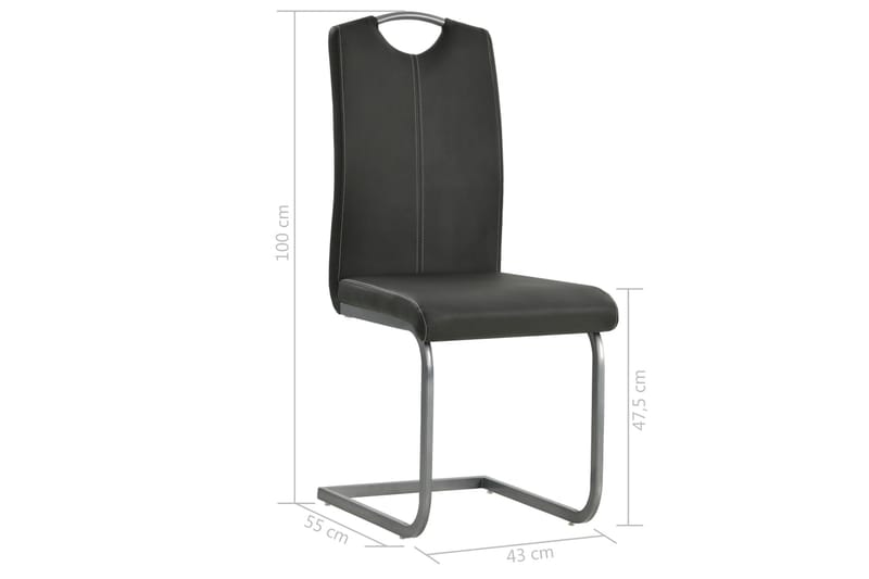 Spisebordsstol 6 Stk. Kunstlæder 43 X 55 X 100 Cm Grå - Grå - Møbler - Stole & lænestole - Armstole