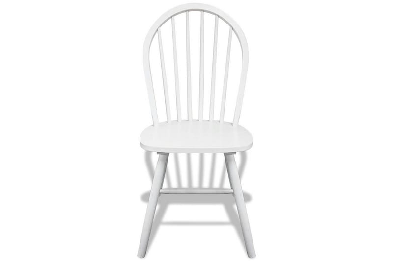 Spisebordsstol 6 Stk. Træ Hvid Rund - Hvid - Spisebordsstole & køkkenstole - Armstole