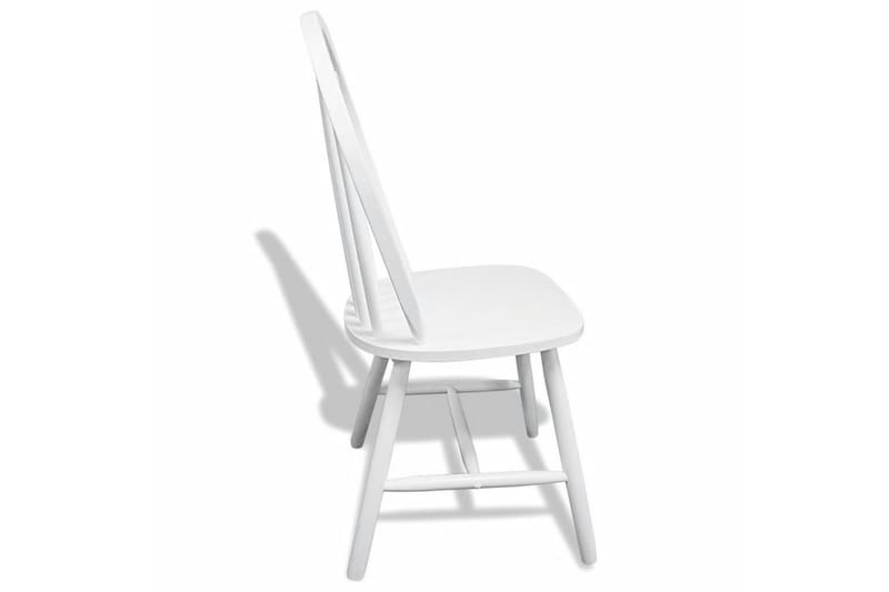 Spisebordsstol 6 Stk. Træ Hvid Rund - Hvid - Spisebordsstole & køkkenstole - Armstole