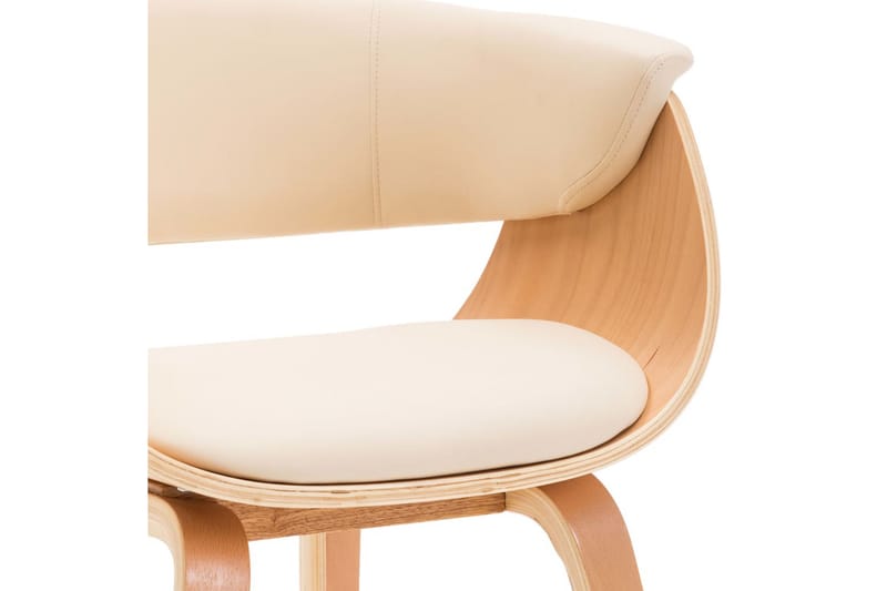 spisebordsstol bøjet træ og kunstlæder cremefarvet - Spisebordsstole & køkkenstole - Armstole