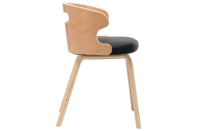 spisebordsstol bøjet træ og kunstlæder sort - Spisebordsstole & køkkenstole - Armstole