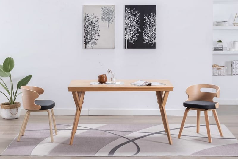 spisebordsstol bøjet træ og kunstlæder sort - Spisebordsstole & køkkenstole - Armstole