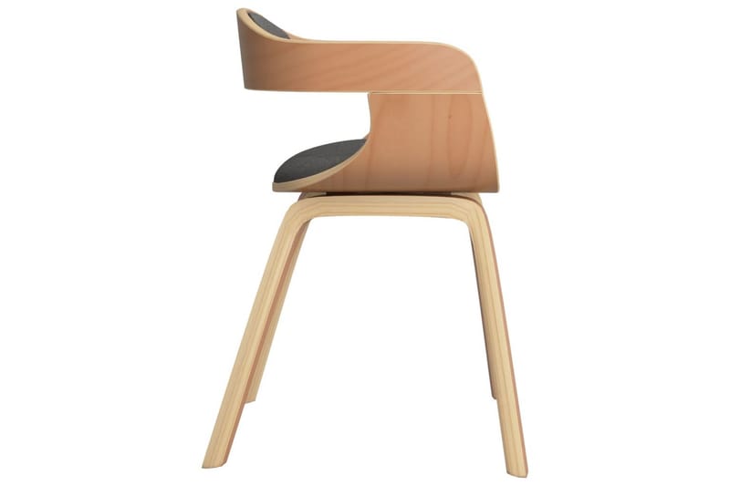 spisebordsstol bøjet træ og stof gråbrun - Gråbrun - Spisebordsstole & køkkenstole - Armstole