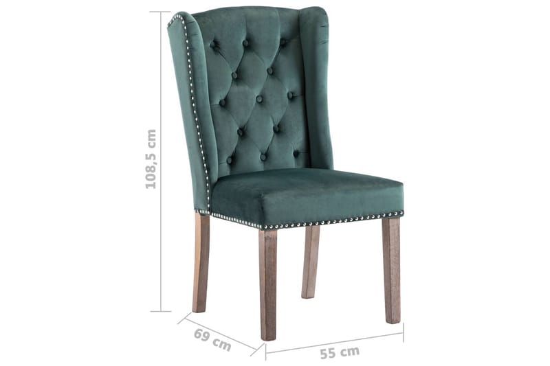 Spisebordsstol Fløjl Mørkegrøn - Spisebordsstole & køkkenstole - Armstole