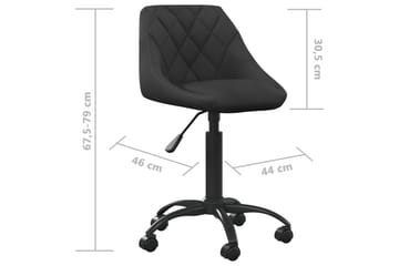 spisebordsstol fløjl sort - Sort - Møbler - Stole & lænestole - Armstole