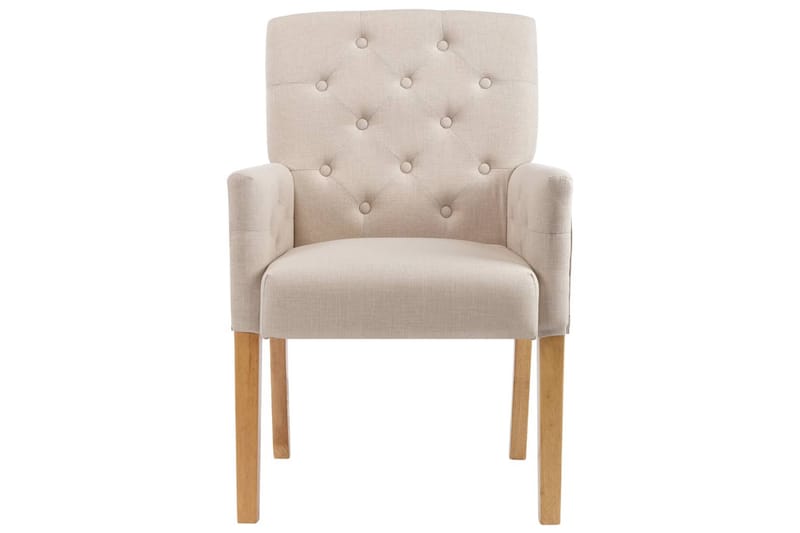 spisebordsstol med armlæn stof beige - Beige - Spisebordsstole & køkkenstole - Armstole