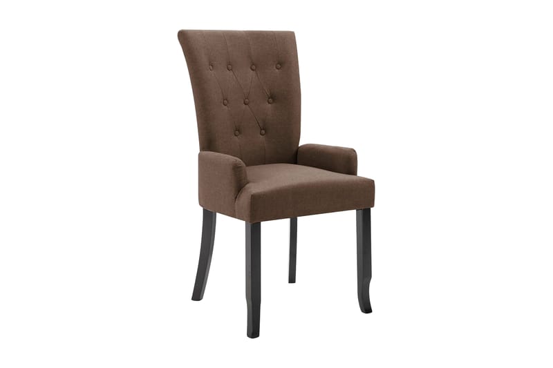 Spisebordsstol Med Armlæn Stof Brun - Brun - Møbler - Stole & lænestole - Armstole