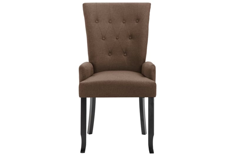 Spisebordsstol Med Armlæn Stof Brun - Brun - Møbler - Stole & lænestole - Armstole