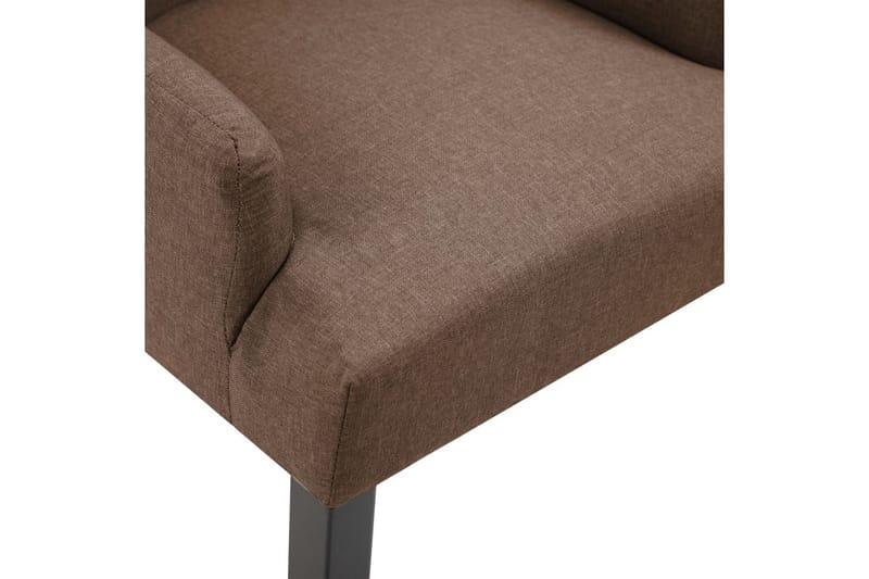 Spisebordsstol Med Armlæn Stof Brun - Brun - Møbler - Stole & lænestole - Armstole