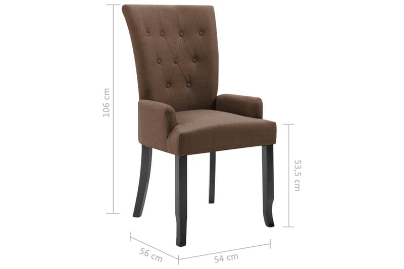 Spisebordsstol Med Armlæn Stof Brun - Brun - Møbler - Stole & lænestole - Armstole
