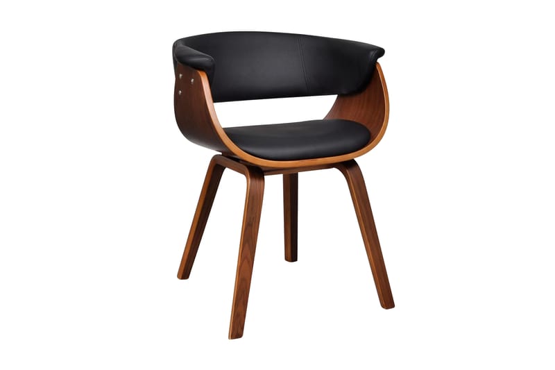 Spisebordsstol Med Træstel Kunstlæder - Brun - Spisebordsstole & køkkenstole - Armstole