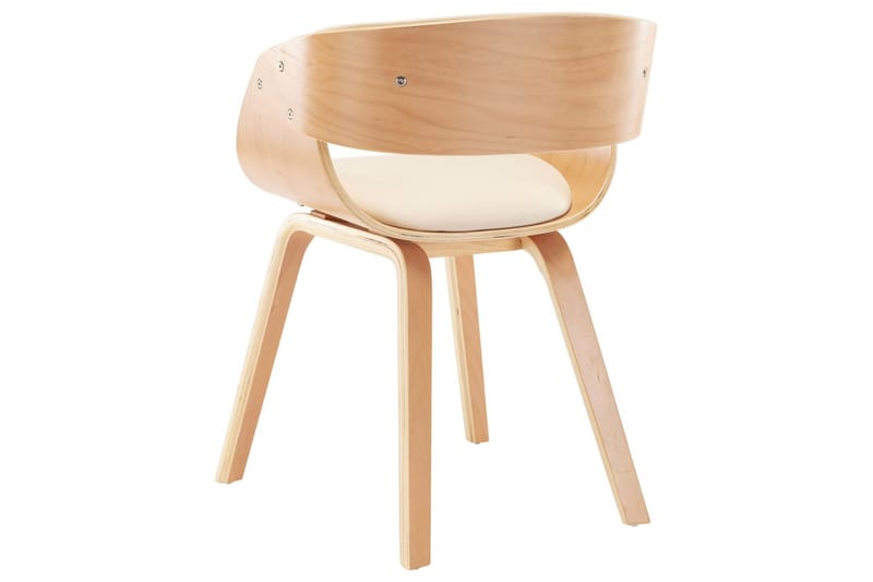 Spisebordsstole 2 Stk. Bøjet Træ Og Kunstlæder Cremefarvet - Spisebordsstole & køkkenstole - Armstole
