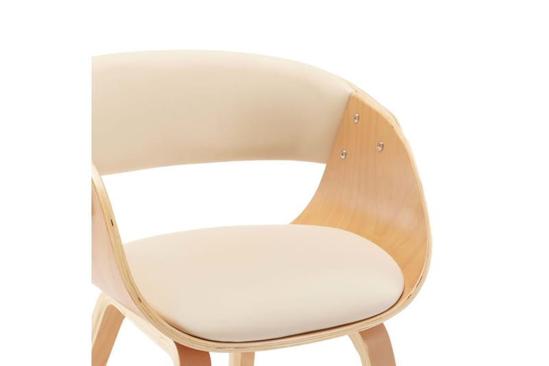 Spisebordsstole 2 Stk. Bøjet Træ Og Kunstlæder Cremefarvet - Spisebordsstole & køkkenstole - Armstole