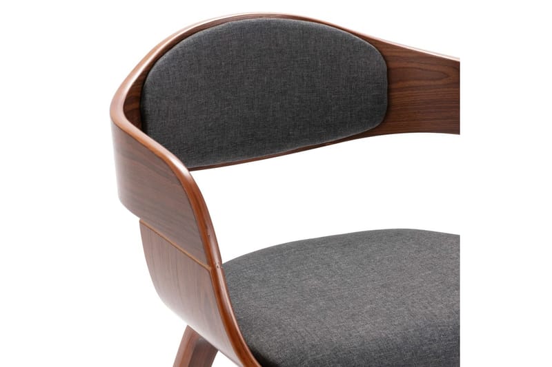 Spisebordsstole 2 Stk. Bøjet Træ Og Stof Grå - Grå - Spisebordsstole & køkkenstole - Armstole
