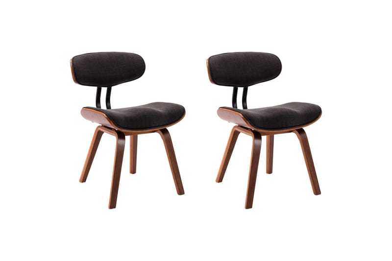 spisebordsstole 2 stk. bøjet træ og stof grå - Spisebordsstole & køkkenstole - Armstole