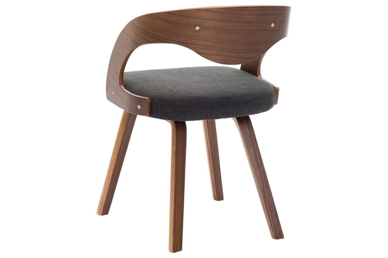 spisebordsstole 2 stk. bøjet træ og stof mørkegrå - Spisebordsstole & køkkenstole - Armstole
