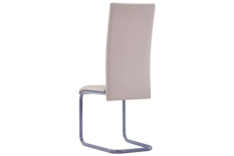Spisebordsstole 2 Stk. Cappuccinofarvet Kunstlæder - Beige - Spisebordsstole & køkkenstole - Armstole