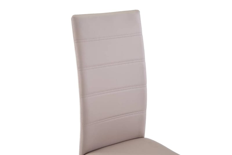Spisebordsstole 2 Stk. Cappuccinofarvet Kunstlæder - Beige - Spisebordsstole & køkkenstole - Armstole