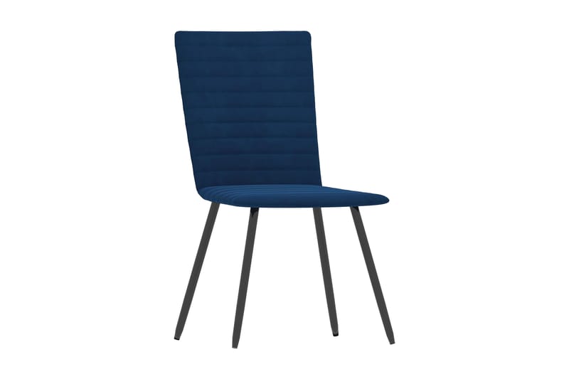 Spisebordsstole 2 Stk. Fløjl Blå - Blå - Spisebordsstole & køkkenstole - Armstole