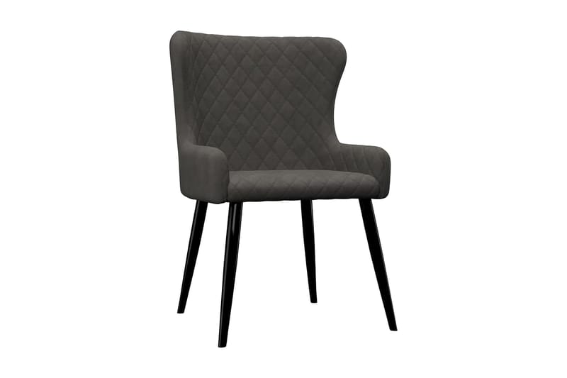 Spisebordsstole 2 stk. fløjl grå - Grå - Spisebordsstole & køkkenstole - Armstole