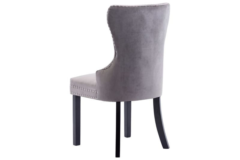 Spisebordsstole 2 Stk. Fløjl Grå - Spisebordsstole & køkkenstole - Armstole
