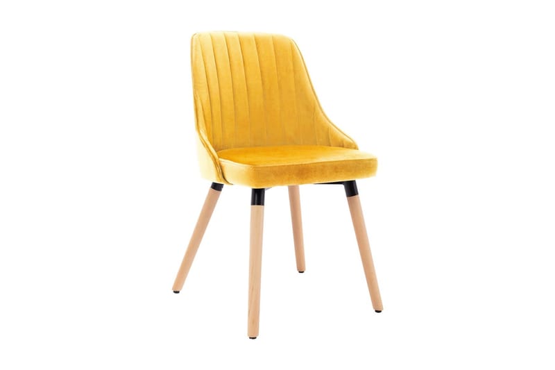 spisebordsstole 2 stk. fløjl gul - Gul - Spisebordsstole & køkkenstole - Armstole