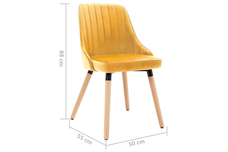 spisebordsstole 2 stk. fløjl gul - Gul - Spisebordsstole & køkkenstole - Armstole