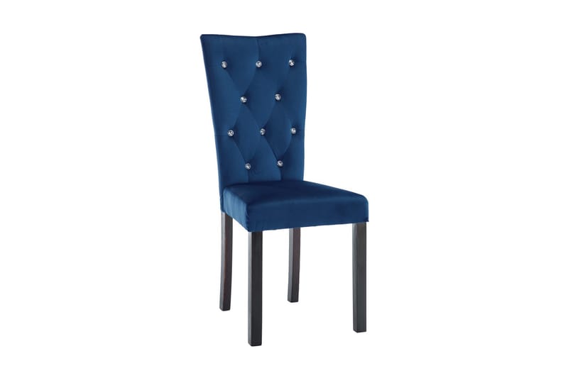 Spisebordsstole 2 Stk. Fløjl Mørkeblå - Blå - Spisebordsstole & køkkenstole - Armstole