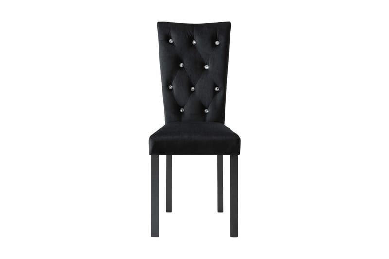 Spisebordsstole 2 Stk. Fløjl Sort - Sort - Møbler - Stole & lænestole - Armstole